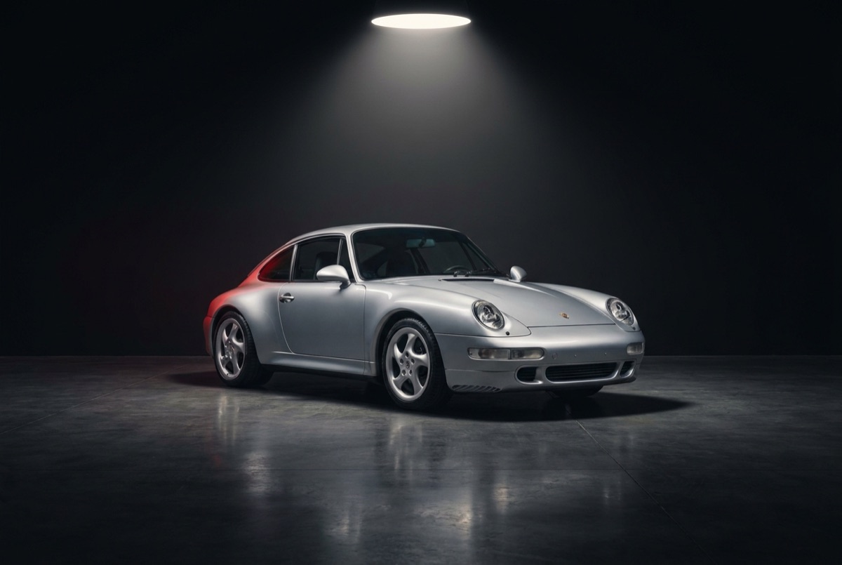 1997 Porsche 911 Carrera under the studio spotlight